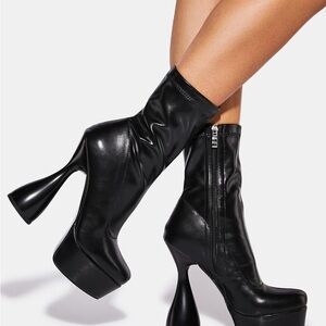 Azalea wang black platform bootie